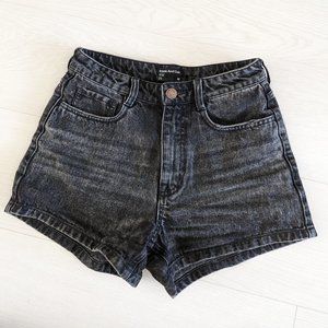 Frank and Oak Stevie High Waisted Black Denim Shorts 3" 25